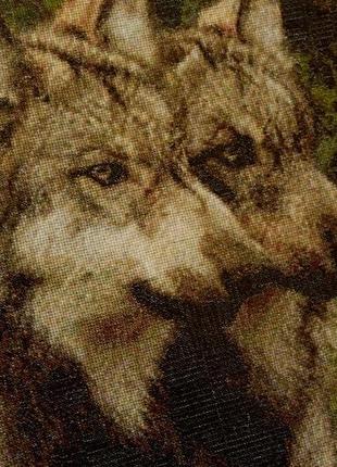 Картина вышитая крестиком "волки"2 фото