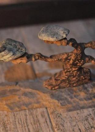 Статуетка з дерева  та каменю "бонсай"2 фото