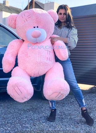 Великий плюшевий ведмедик тедді 150 см рожевий2 фото