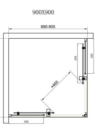 Квадратная душевая кабина dusel а-513, (90х90х190), двери раздвижные, стекло прозрачное4 фото