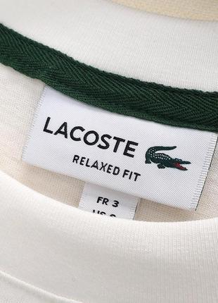 Мужская футболка lacoste белая серая красная3 фото