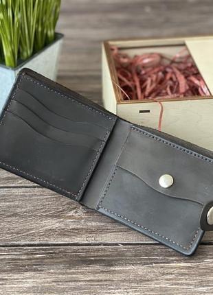 Чоловічий гаманець з натуральної шкіри з гравіруванням3 фото