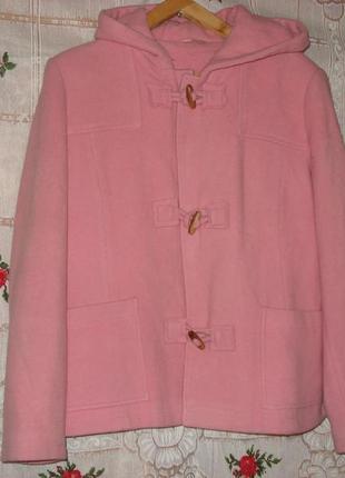 Супер п\пальто нежно-розового цвета"look"р.18,81%шерсть,19%полиамид.2 фото