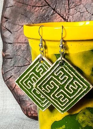 Кульчики "небо" зелені