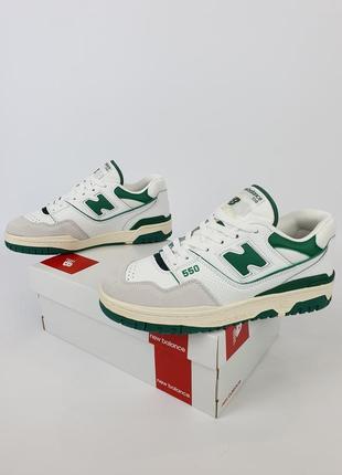 Кроссовки мужские зеленые new balance 550 green white. женские кроссовки белые с зеленым нью баланс 550 грин2 фото