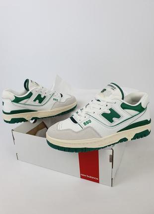Кроссовки мужские зеленые new balance 550 green white. женские кроссовки белые с зеленым нью баланс 550 грин3 фото