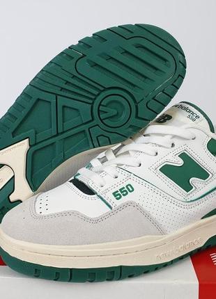 Кроссовки мужские зеленые new balance 550 green white. женские кроссовки белые с зеленым нью баланс 550 грин8 фото