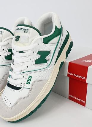 Кроссовки мужские зеленые new balance 550 green white. женские кроссовки белые с зеленым нью баланс 550 грин6 фото