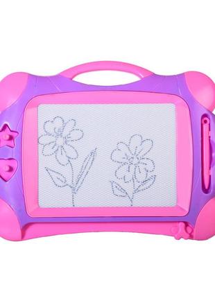 Дитяча дошка для малювання c1406 2-х стороння  (рожевий)1 фото