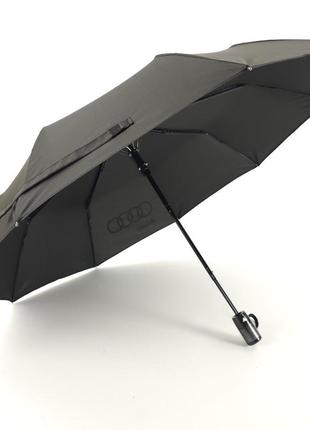 Чоловіча автомобільна парасолька напівавтомат з принтом audi, антишторм7 фото