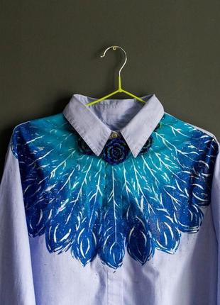 Женская блузка с художенственной росписью5 фото