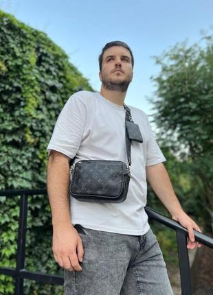 Мужская сумка через плечо луи витон стильная сумка-мессенджер 3 в 1 louis vuitton, классическая ежедневная6 фото