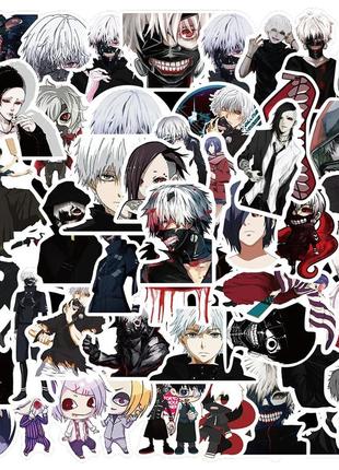 Наклейки вінілові на телефон, токійський гуль аніме серіал стікери 10шт