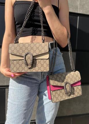 Жіноча сумка через плече гучі стильна gucci класична, сумка на ланцюжку повсякденна10 фото