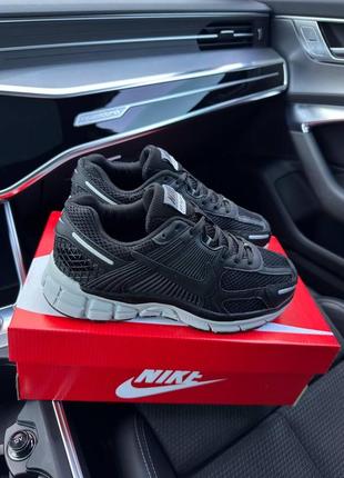 Мужские кроссовки кожаные сетка nike vomero 5 new black gray, мужские кеды найк черные, мужская обувь10 фото