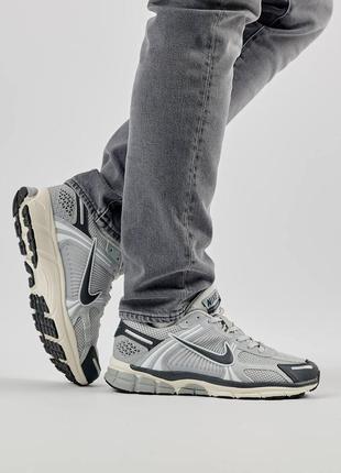 Мужские кроссовки кожаные сетка nike vomero 5 new gray silver black, мужские кеды найк серые, мужская обувь