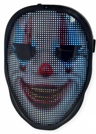 Маска с led подсветкой управление рукой жестами светомузыка от bluetooth проекция изображений shining app mask2 фото