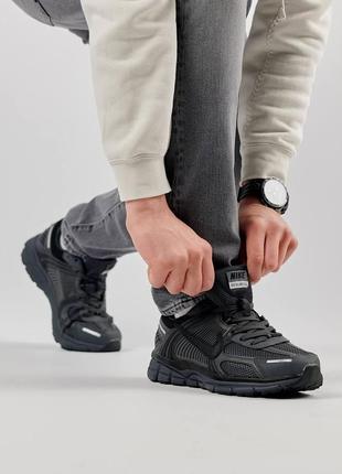 Мужские кроссовки кожаные сетка nike vomero 5 new dark gray, мужские кеды найк серые, мужская обувь3 фото