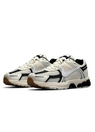 Мужские кроссовки кожаные сетка nike vomero 5 new beige black, мужские кеды найк бежевые, мужская обувь5 фото