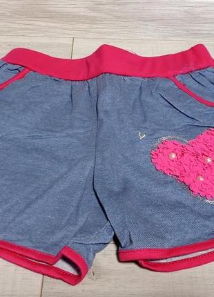 Удобные шорты для девочки венгрия a&m на 7-14 лет голубые джинс