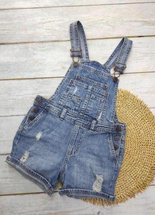 Детский джинсовый полукомбинезон бренд mango 116 см