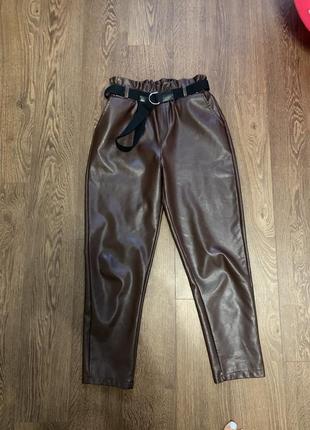 Штани шкіряні нові, утеплені на байку