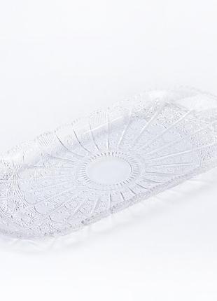 Тарілка прямокутна з товстого скла