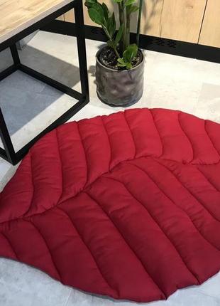 Коврик листик хлопок интерьерный, покрывало-одеяло, игровой коврик, декоративный для...