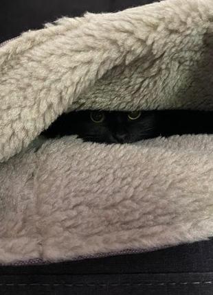 Лежанка нора тепла для кота собаки, меблева зносостійка тканина спальне місце4 фото