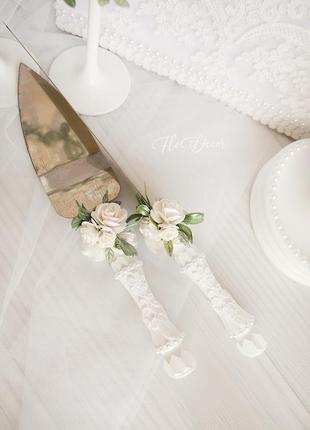 Нож и лопатка для свадебного торта1 фото