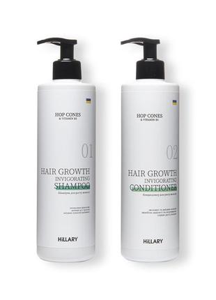 Шампунь + кондиціонер hillary hop cones & b5 hair growth invig...