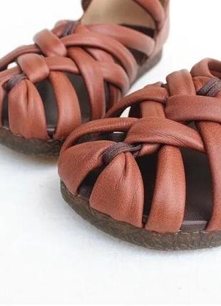 Анатомические плетеные сандалии босоножки из натуральной кожи