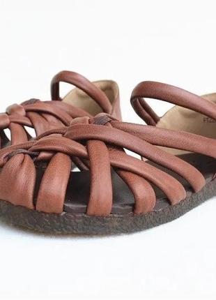 Анатомические плетеные сандалии босоножки из натуральной кожи