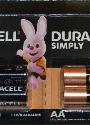 Батарейки пальчикові duracell аа lr06 mn1500 2 штуки