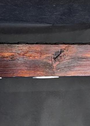 Люстра из дерева ручной работы "под старину" (60 см) на декоративной цепи3 фото