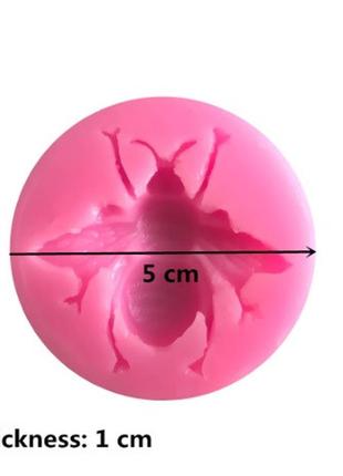 Форма силіконова "бджола" - діаметр форми 5см3 фото