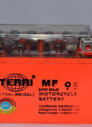 Аккумулятор 12v 4ah гелевый (113х70х85) ytx4l-bs (оранжевый) t...