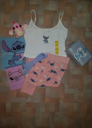 Красива яскрава піжама, комплект прання, stitch disney l розмір дешеве