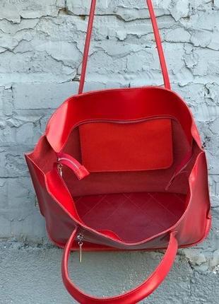 Кожаная женская сумка-шоппер2 фото
