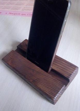 Дерев'яна підставка під телефон і планшет1 фото