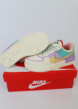 Женские кроссовки цветные nike air force 1 shadow pale ivory. обувь женская найк аир форсе 1 шедоу айвори3 фото