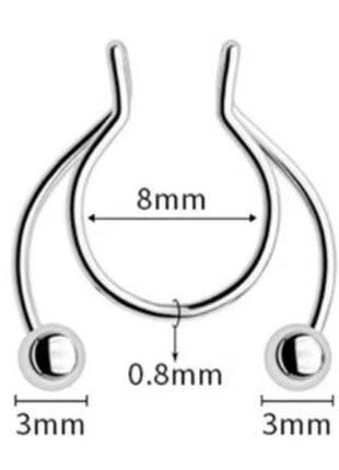 Септум обманка в носі пірсинг кліпс колір чорний. фейк носові кільця. кліпси обманки в ніс2 фото