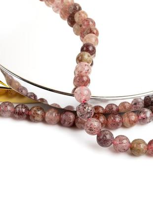 Клубничный кварц натуральный камень для браслетов и подвесок бусины для рукоделия на нитке 39-41 см диаметр 81 фото