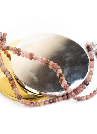 Полуничний кварц натуральний камінь для браслетів та підвісок намистини для рукоділля на нитці 39-41 см діаметр 8 мм3 фото