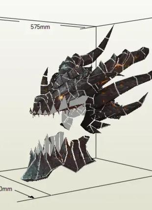 Paperkhan конструктор із картону deathwing warcraft papercraft 3d фігура кольорова / біла розвивальн