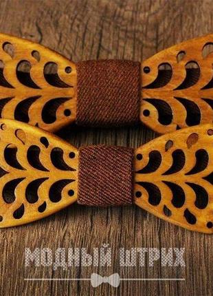 Деревяннная галстук бабочка "fountain"2 фото
