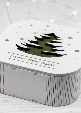 Подарункова новорічна коробка "happy new year"3 фото