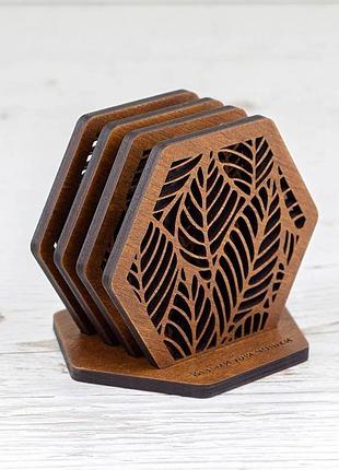 Набор костеров (подставок) "leaf"
