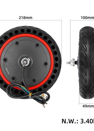 Мотор колесо для електросамокату xiaomi m365/pro/pro2/1s/mi3/essential 350w з безкамерною покришкою8 фото
