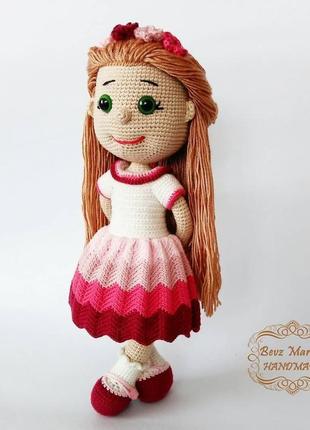 Glamour girl кукла вязанная, эко-игрушка, интерьерная кукла1 фото